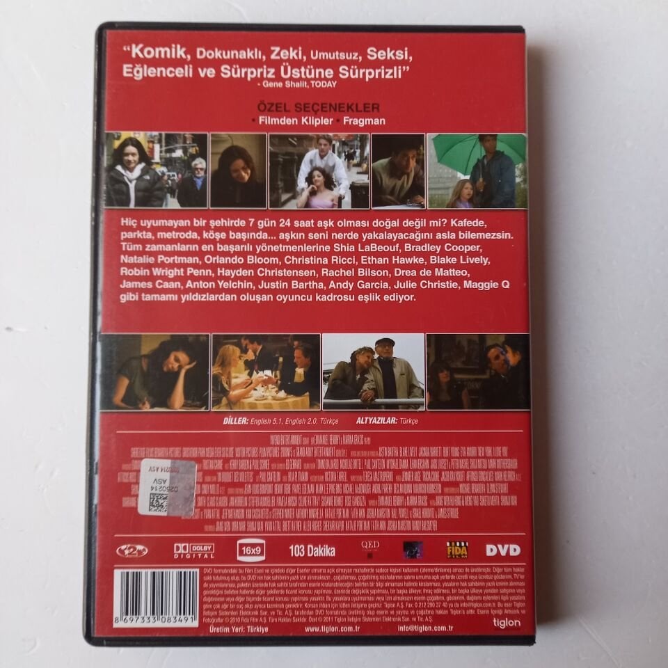 SENİ SEVİYORUM NEW YORK - NEW YORK, I LOVE YOU - BRADLEY COOPER - ANDY GARCIA - ETHAN HAWKE - FATİH AKIN - NATALIE PORTMAN - DVD 2.EL