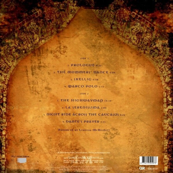 LOREENA MCKENNITT – THE BOOK OF SECRETS (1997) - LP 2017 LIMITED EDITION NUMBERED 180GR SIFIR PLAK