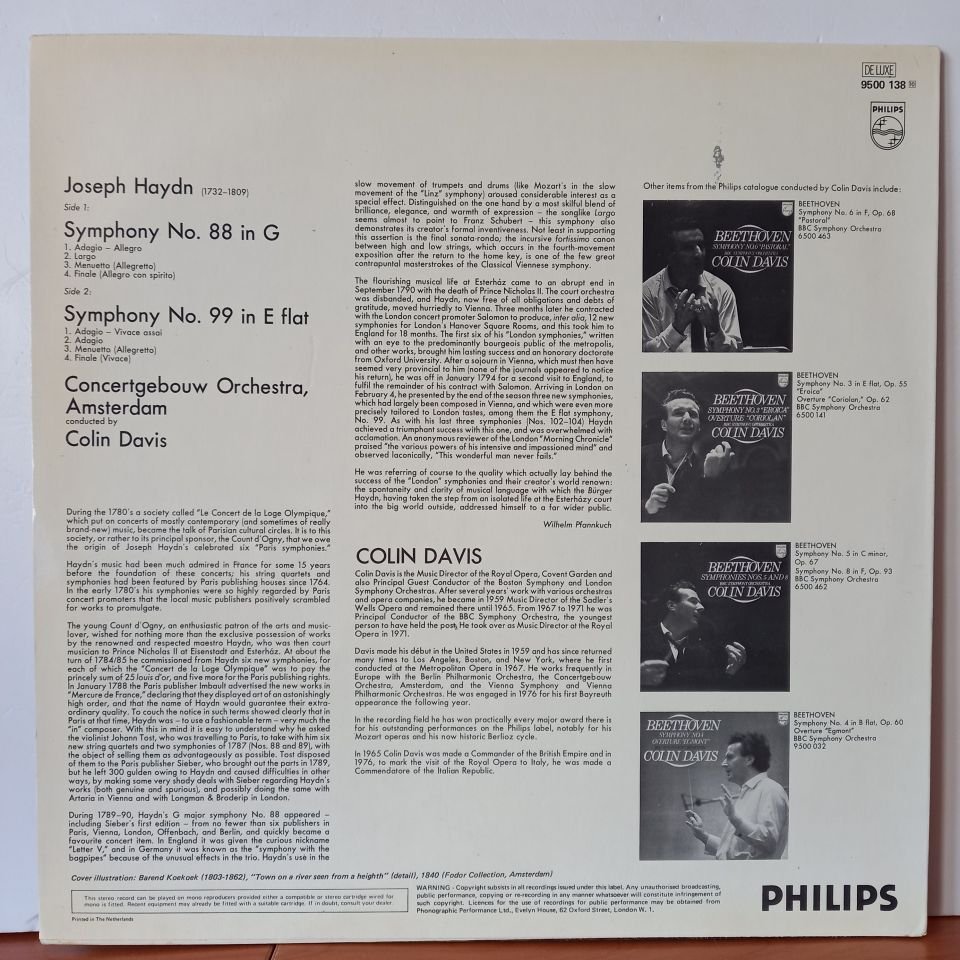JOSEPH HAYDN – SINFONIEN NR. 88 & 99 (1976) - LP  2.EL PLAK