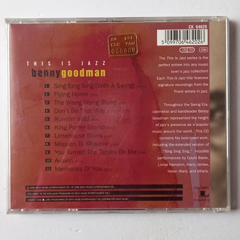 BENNY GOODMAN – THIS IS JAZZ 4 (1996)  - CD REMASTERED 2.EL