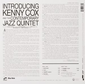 KENNY COX & THE CONTEMPORARY JAZZ QUINTET - INTRODUCING... (1968) - LP BLUE NOTE 180GR 2021 EDITION SIFIR PLAK