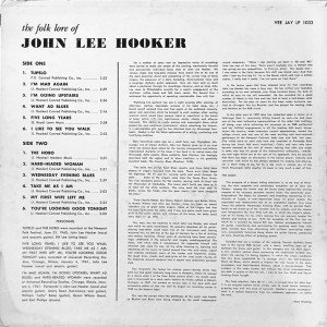 JOHN LEE HOOKER – THE FOLK LORE OF JOHN LEE HOOKER (1961) LP SIFIR PLAK