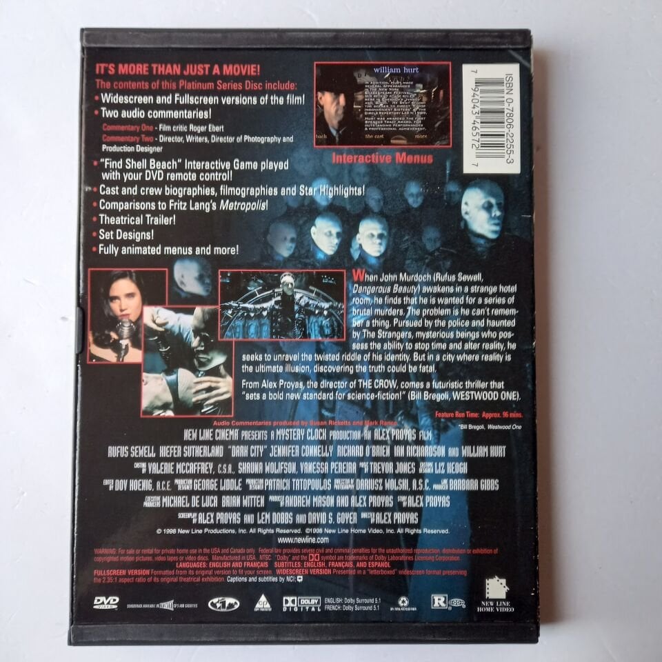DARK CITY - KIEFER SUTHERLAND - WILLIAM HURT - ALEX PROYAS - SNAPCASE DVD 2.EL (1* BÖLGE)
