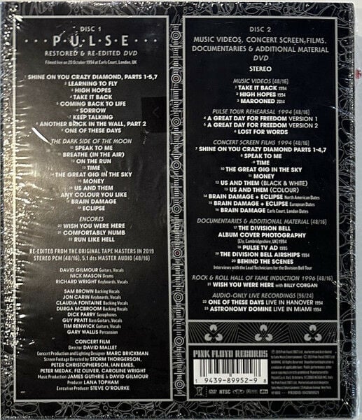 PINK FLOYD - PULSE / RESTORED & RE-EDITED (1995) 2xDVD DELUXE EDITION - FLASHING LED IŞIKLI DIGIBOOK SIFIR