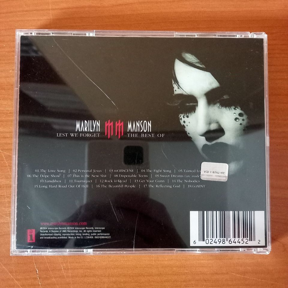 MARILYN MANSON – LEST WE FORGET / THE BEST OF (2004) - CD+DVD 2.EL
