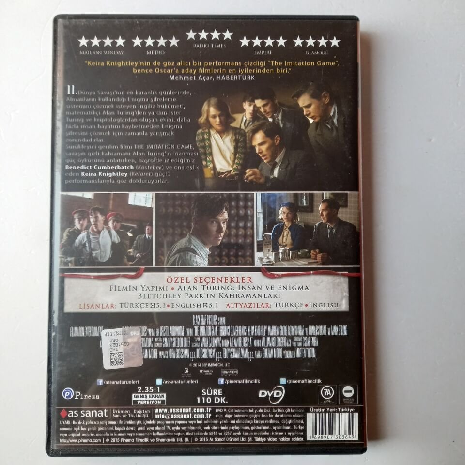 THE IMITATION GAME ENIGMA - BENEDICT CUMBERBATCH - KEIRA KNIGHTLEY - DVD 2.EL