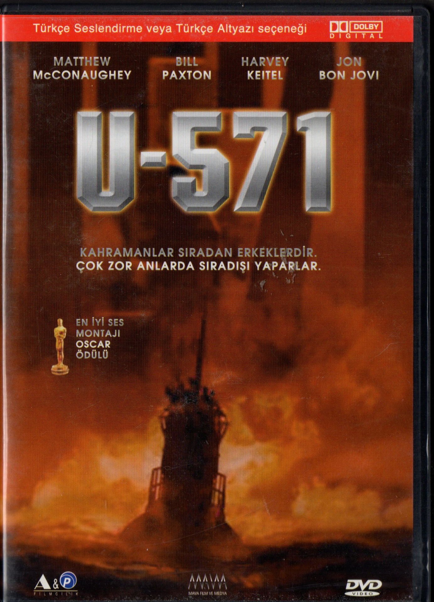 U-571 - MATTHEW McCONAUGHEY - BILL PAXTON - HARVEY KEITEL - JON BON JOVI - DVD 2.EL