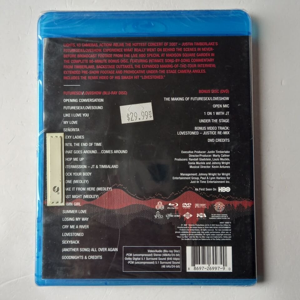 JUSTIN TIMBERLAKE - FUTURUSEX/LOVESHOW LIVE FROM MADISON SQUARE GARDEN - 2 DİSK BLU-RAY AMBALAJINDA SIFIR