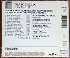 GIULIO CACCINI - LE NUOVE MUSICHE / SCHOLA CANTORUM BASILIENSIS (1984) DEUTSCHE HARMONIA MUNDI / EDITIO CLASSICA CD 2.EL