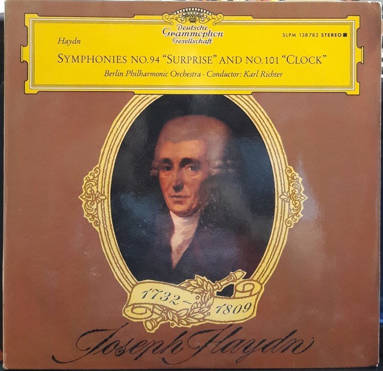 HAYDN: SYMPHONIES NO.94 & 101, BERLINER PHILHARMONIKER, KARL RICHTER - PLAK 2.EL