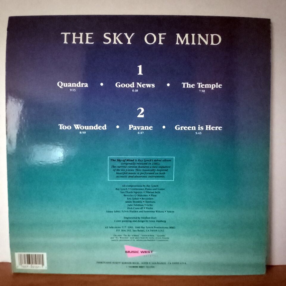 RAY LYNCH – THE SKY OF MIND (1986) - LP 2.EL PLAK
