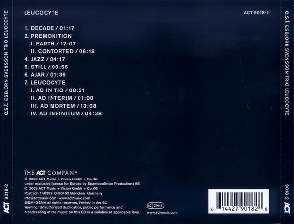 ESBJORN SVENSSON TRIO - E.S.T. – LEUCOCYTE (2008) - CD  AMBALAJINDA SIFIR