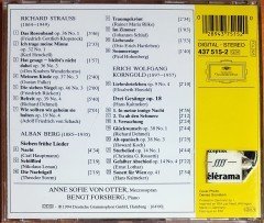 BERG / KORNFOLD / STRAUSS: LIEDER / ANNE SOFIE VON OTTER (1994) DEUTSCHE GRAMMOPHON CD 2.EL