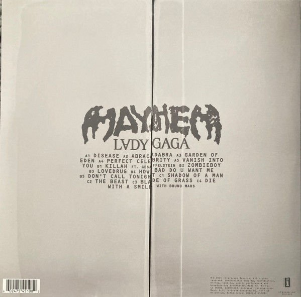 LADY GAGA - MAYHEM (2025) - 2LP 3 SIDED 14 TRACKS EDITION SIFIR PLAK