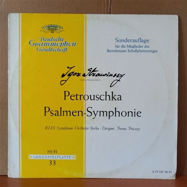 IGOR STRAVINSKY: PETROUSCHKA (FASSUNG 1947), PSALMEN SYMPHONIE / RIAS SYMPHONIE-ORCHESTER BERLIN, FERENC FRICSAY (1962) - LP 2. EL PLAK
