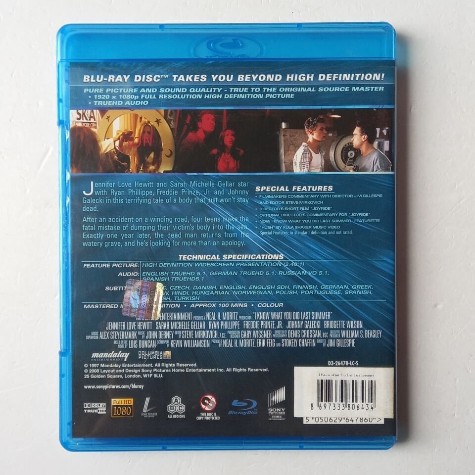 I KNOW WHAT YOU DID LAST SUMMER - JENNIFER LOVE HEWITT, SARAH MICHELLE GELLAR - BLU-RAY 2.EL