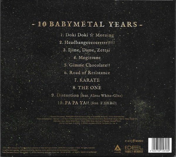 BABYMETAL – 10 BABYMETAL YEARS (2021) - CD DIGIPAK AMBALAJINDA SIFIR