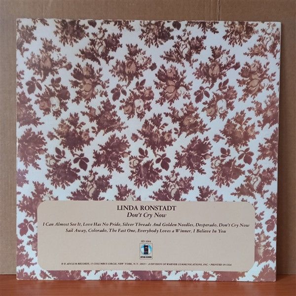 LINDA RONSTADT – DON'T CRY NOW (1973) - LP 2.EL PLAK