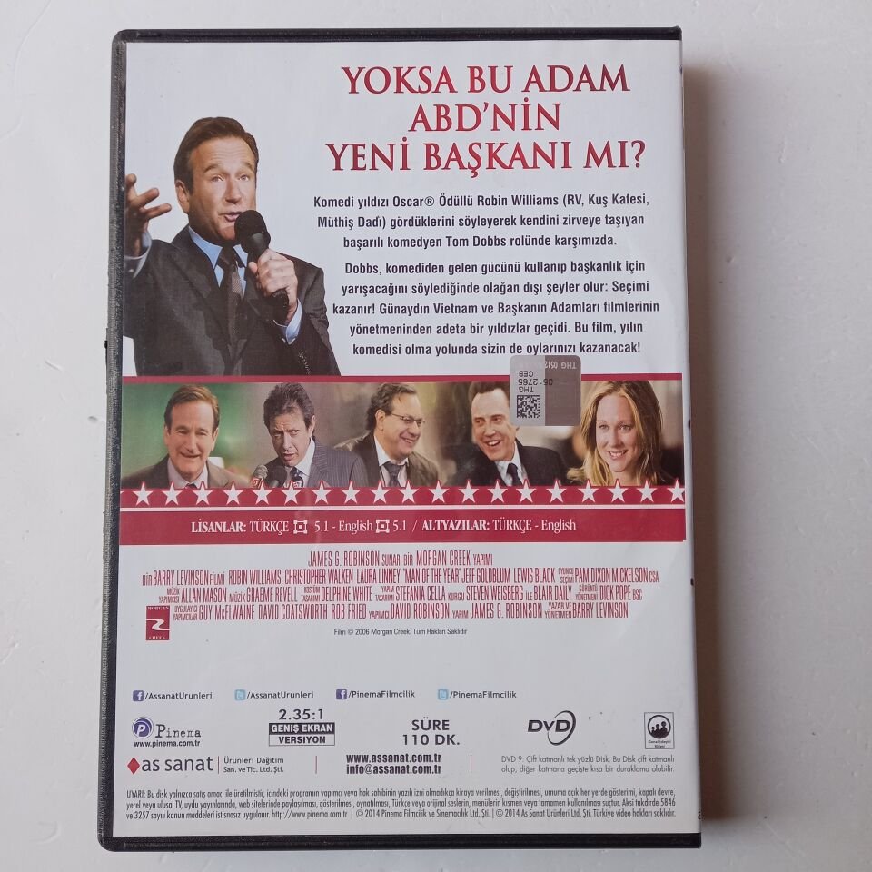 YILIN BAŞKANI - MAN OF THE YEAR - ROBIN WILLIAMS - CHRISTOPHER WALKEN - BARRY LEVINSON - DVD 2.EL