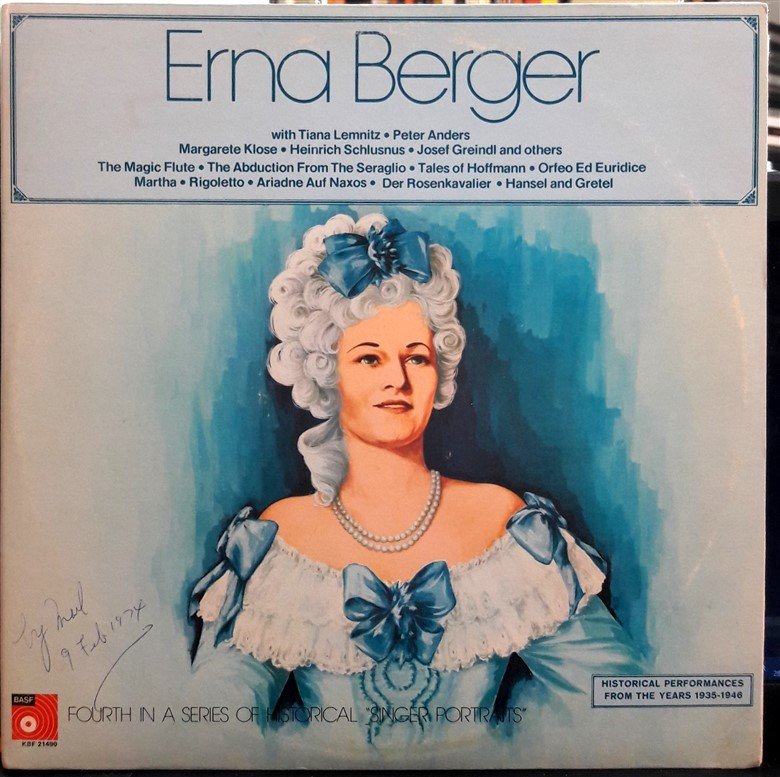 ERNA BERGER - HISTORICAL PERFORMANCES FROM THE YEARS 1935-1946 (1973) - 2PLAK 2.EL
