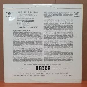 CHOPIN RECITAL / NIKITA MAGALOFF (1955) - LP 2.EL PLAK