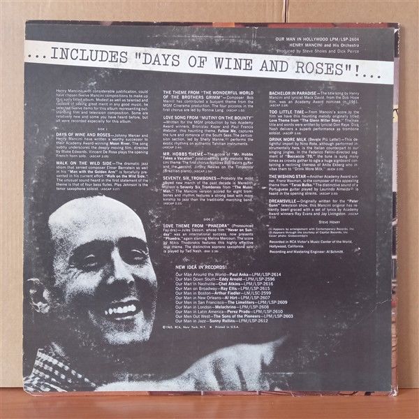 HENRY MANCINI – OUR MAN IN HOLLYWOOD (1973) - LP 2.EL PLAK