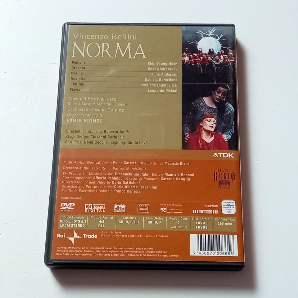 VINCENZO BELLINI - NORMA - JUNE ANDERSON, DANIELA BARCELLONA - ORCHESTRA EUROPA GALANTE, KOND.: ROBERTO ANDO - DVD 2 DİSK 2.EL