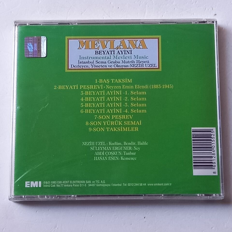 MEVLANA - BEYATİ AYİNİ (1993) - CD REISSUE AMBALAJINDA SIFIR