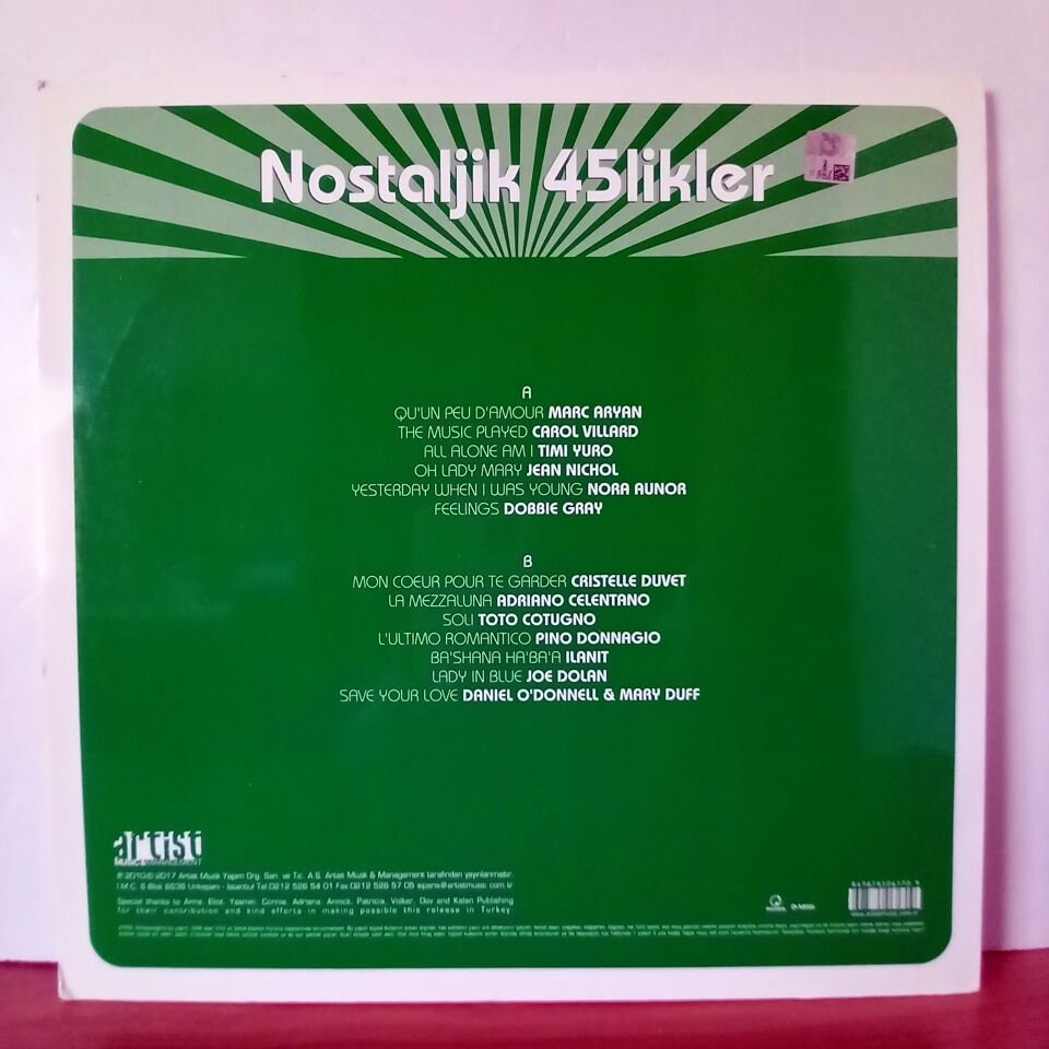 NOSTALJİK 45LİKLER 2 / MARC ARYAN, TIMI YURO, ADRIANO CELENTANO, ILANIT (2017) - LP 2.EL PLAK