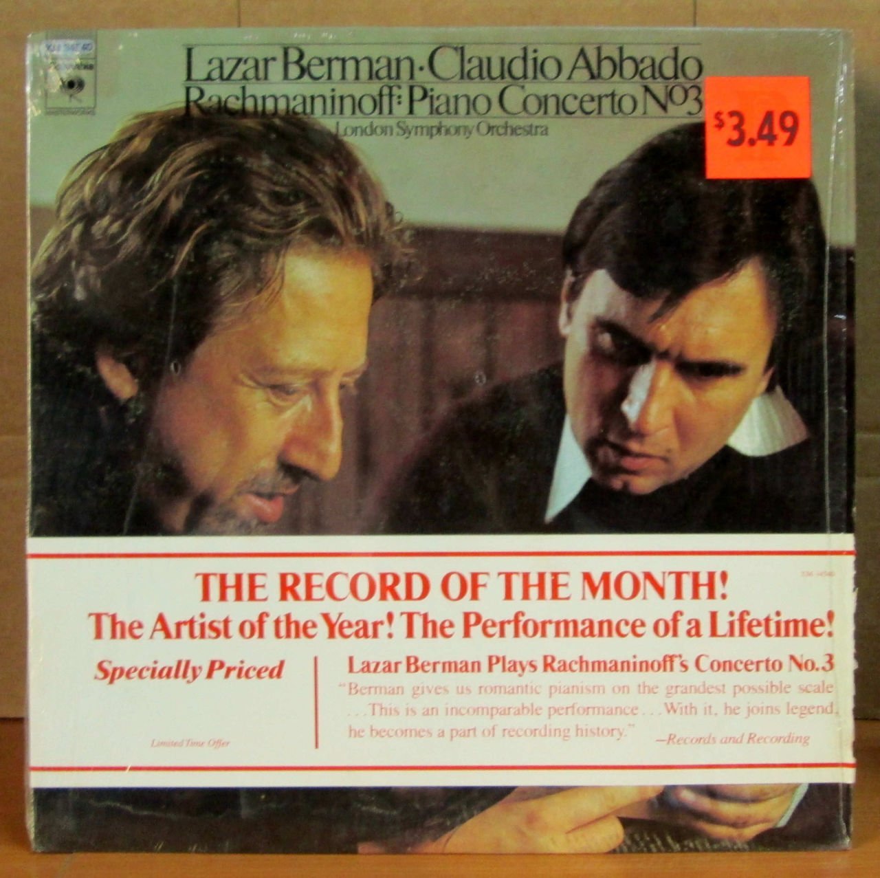 LAZAR BERMAN plays RACHMANINOV - LP 2.EL