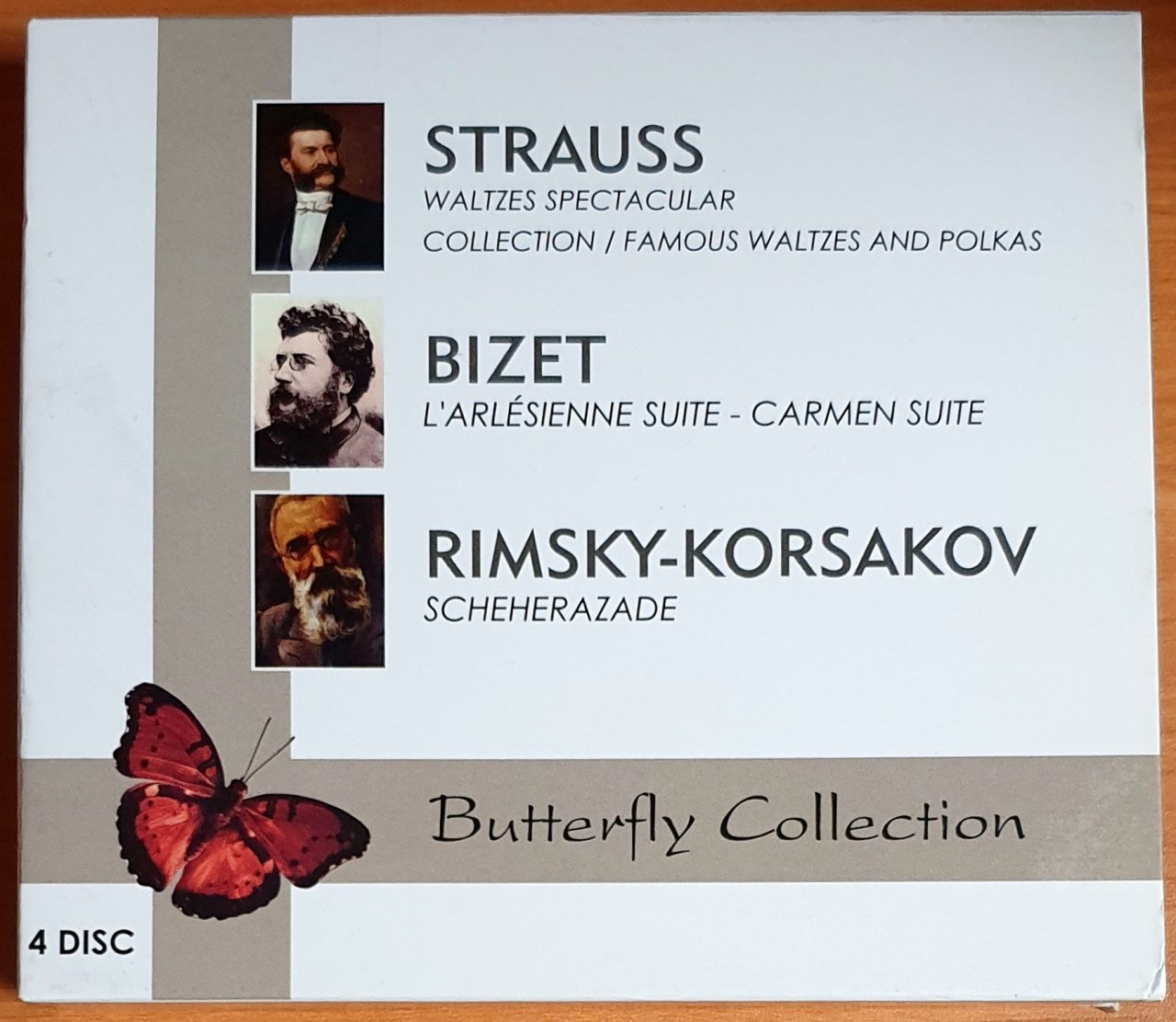 STRAUSS, BIZET, RIMSKY-KORSAKOV / BUTTERFLY COLLECTION (2010) - 4CD ECCE MÜZİK 2.EL