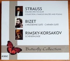 STRAUSS, BIZET, RIMSKY-KORSAKOV / BUTTERFLY COLLECTION (2010) - 4CD ECCE MÜZİK 2.EL