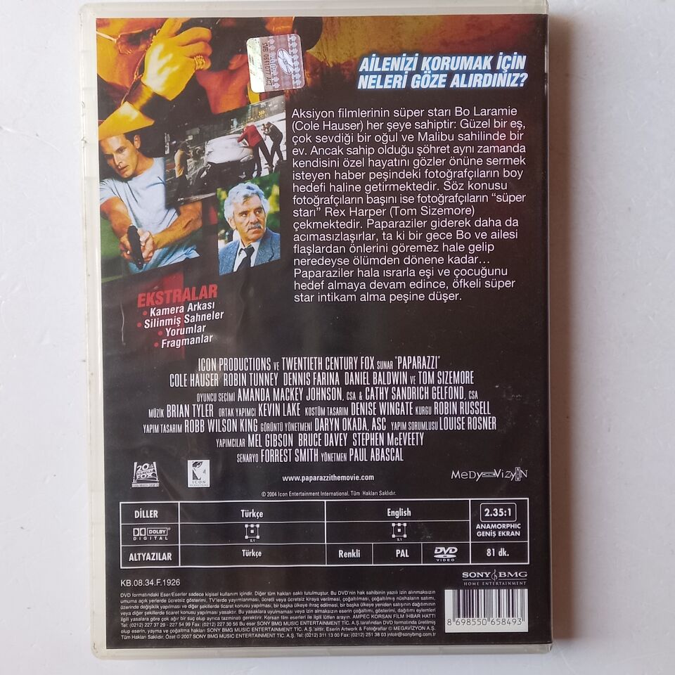 PAPARAZZI - MEL GIBSON, MATTHEW MCCONAUGHEY, CHRIS ROCK, VINCE VAUGHN - DVD 2.EL