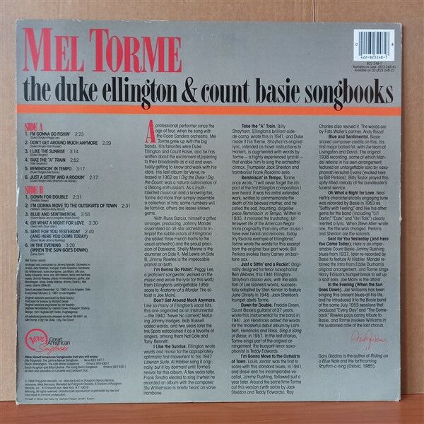 MEL TORME – THE DUKE ELLINGTON & COUNT BASIE SONGBOOKS (1984) - LP 2.EL PLAK