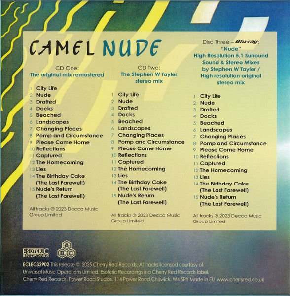 CAMEL – NUDE (1981) - 2CD+BLU-RAY REMASTERED 2025 REISSUE BOX SET AMBALAJINDA SIFIR