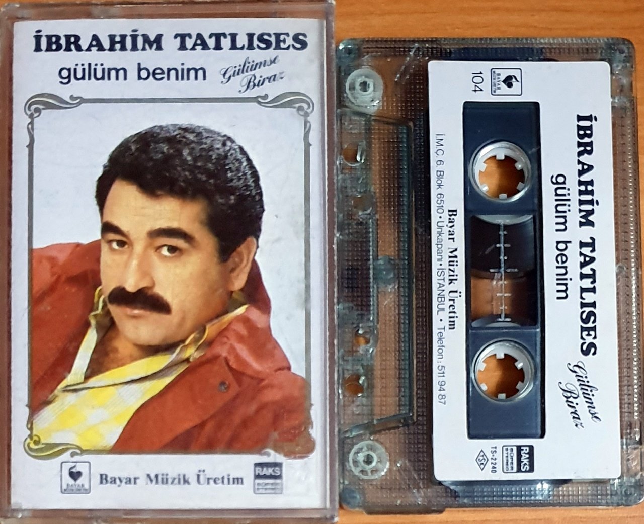 İBRAHİM TATLISES - GÜLÜM BENİM / GÜLÜMSE BİRAZ - KASET BAYAR MÜZİK 2.EL