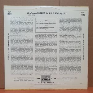 BRAHMS: SYMPHONY NO.4 IN E MINOR / ARTURO TOSCANINI, N.B.C. SYMPHONY ORCHESTRA - LP 2.EL PLAK