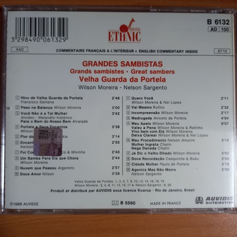 VELHA GUARDA DA PORTELA, WILSON MOREIRA, NELSON SARGENTO – GRANDES SAMBISTAS (1988) - CD 2.EL