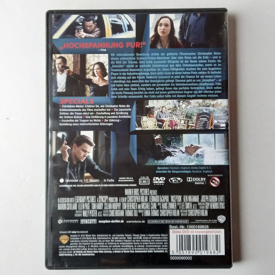 INCEPTION - CHRISTOPHER NOLAN - LEONARDO DICAPRIO - DVD 2.EL