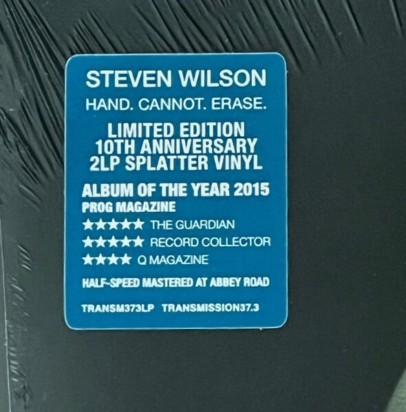 STEVEN WILSON – HAND. CANNOT. ERASE (2015) - 2LP 2025 HALF-SPEED REMASTERED REISSUE 10TH ANNIVERSARY EDITION PINK & PURPLE SPLATTER VINYL  SIFIR PLAK