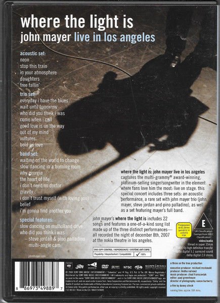 JOHN MAYER – WHERE THE LIGHT IS: JOHN MAYER LIVE IN LOS ANGELES (2008) - DVD 2.EL