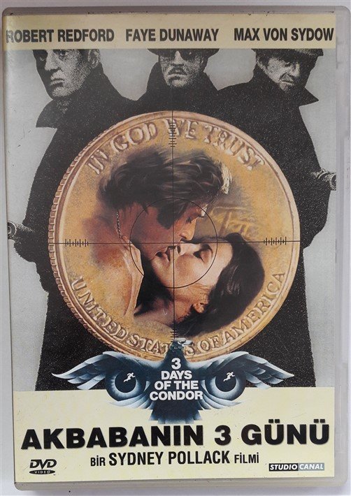 AKBABANIN 3 GÜNÜ - 3 DAYS OF THE CONDOR - ROBERT REDFORD - FAYE DUNAWAY - MAX VON SYDOW - SYDNEY POLLACK - DVD 2.EL