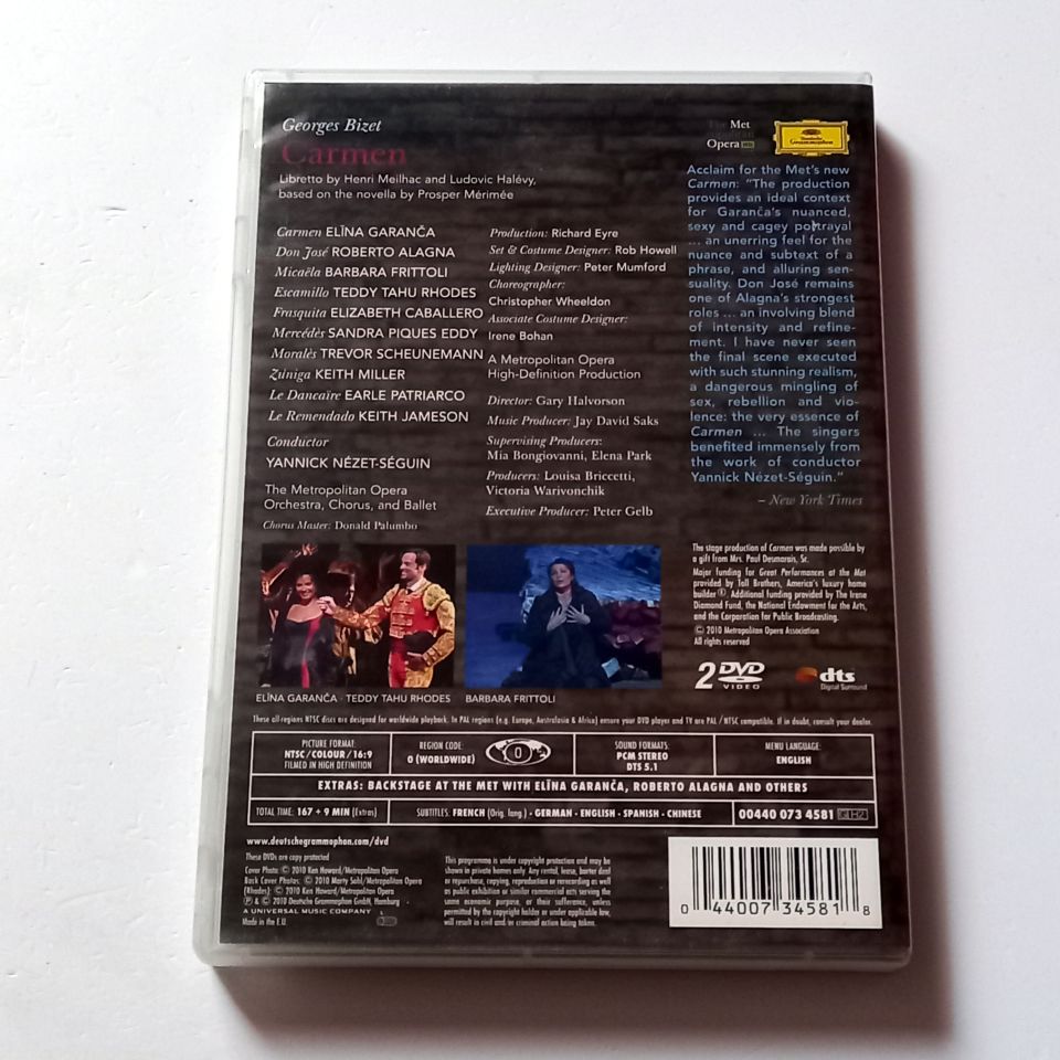 GEORGES BIZET - CARMEN - ELINA GARANGA, ROBERTO ALAGNA - THE METROPOLITAN OPERA ORCHESTRA, KOND.: YANNICK NEZET-SEGUIN  - DVD 2 DİSK 2.EL