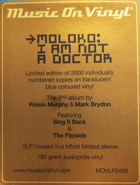 MOLOKO – I AM NOT A DOCTOR (1996) - 2LP NUMBERED LIMITED EDITION TRANSLUCENT BLUE SIFIR PLAK