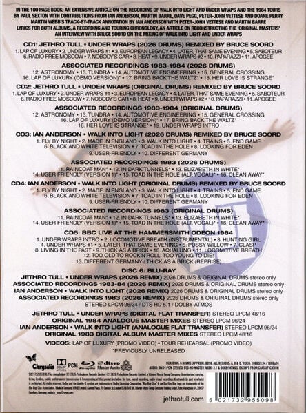 JETHRO TULL - UNDER WRAPS (1984) - 5xCD + 1xBLU RAY THE UNWRAPPED EDITION / WALK INTO LIGHT BOX SET / ORİJİNAL AMBALAJINDA SIFIR ÜRÜN