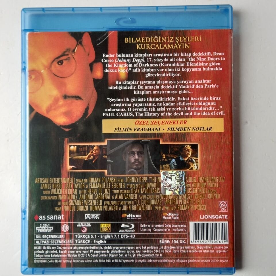 DOKUZUNCU KAPI / THE NINTH GATE - JOHNNY DEPP - BLU-RAY 2.EL