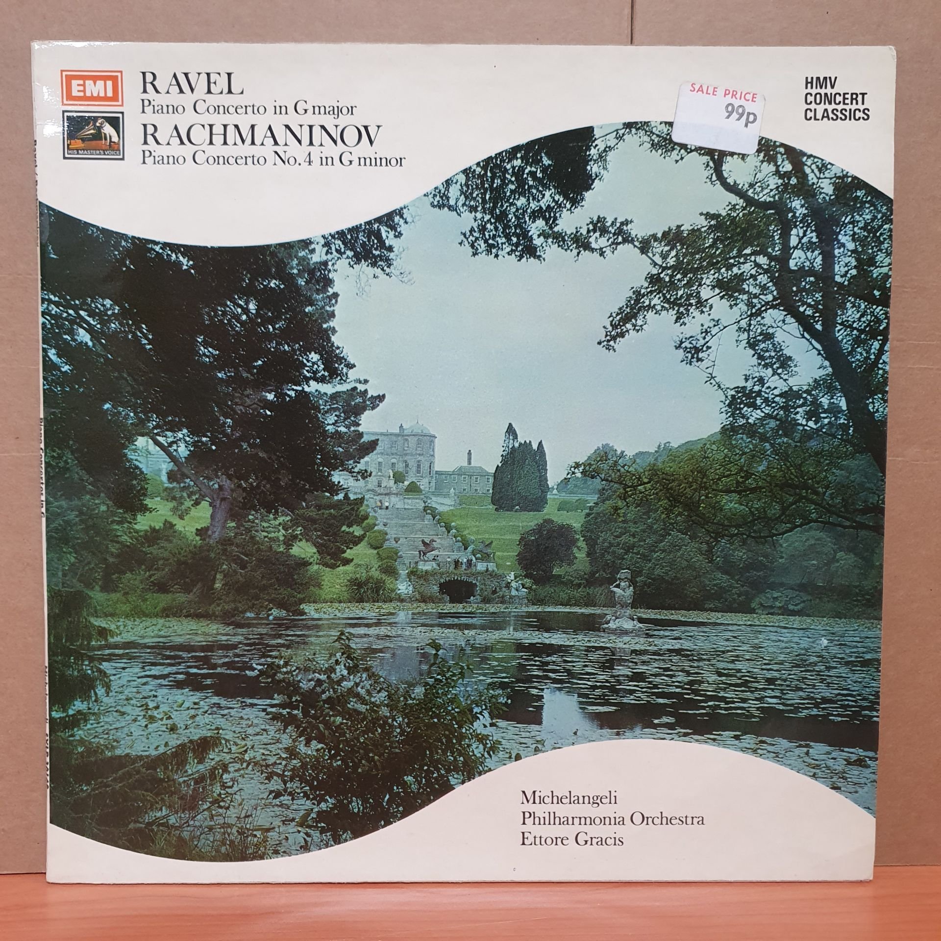 RAVEL: PIANO CONCERTO IN G MAJOR / RACHMANINOV: PIANO CONCERTO NO.4 IN G MINOR / MICHELANGELI PHILHARMONIA ORCHESTRA, ETTORE GRACIS (1974) - LP 2.EL PLAK