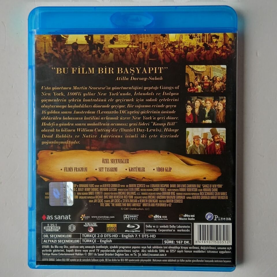 NEW YORK ÇETELERİ / GANGS OF NEW YORK - LEONARDO DICAPRIO, CAMERON DIAZ - BLU-RAY 2.EL