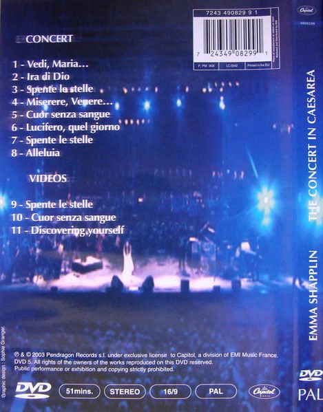 EMMA SHAPPLIN – THE CONCERT IN CAESAREA (2003) - DVD 2.EL
