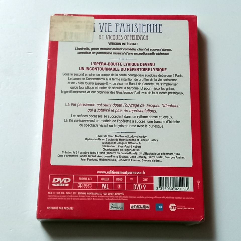 JACQUES OFFENBACH - LA VIE PARISIENNE - JEAN-PIERRE GRANVAL, JEAN DESAILLY - KOND.: ANDRE GIRARD  - DVD AMBALAJINDA SIFIR